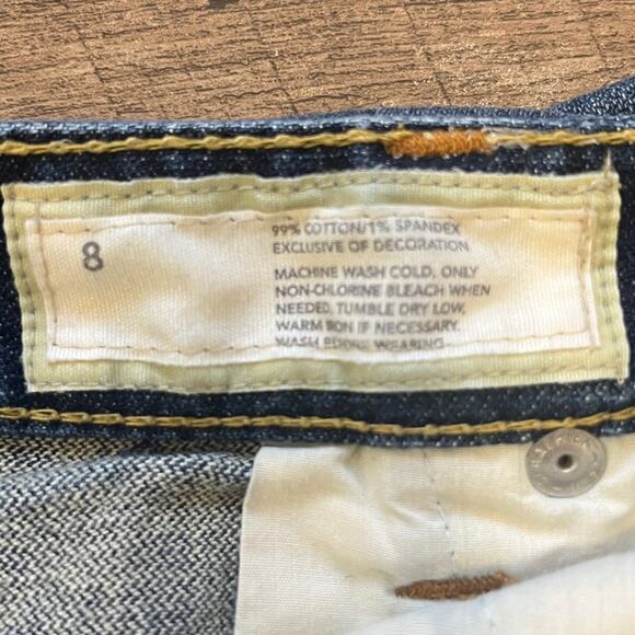 Ann Taylor Slim Boot Denim Jeans Womens Size 8 Embroidered Pockets Rodeo Barn - Picture 6 of 10